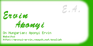 ervin aponyi business card